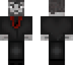 black and red suit