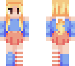 blue and peach
