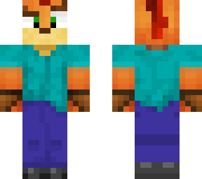 crash bandicoot cosplaying minecraft steve