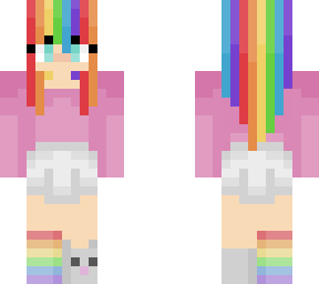 girl with rainbow hair