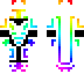 rainbow + black + white tech soldier