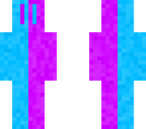 half purple half cyan