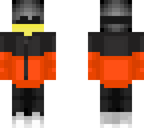 male - blindfold - orange and black clothing suit