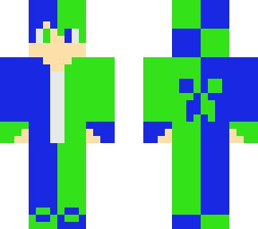 blue and green creeper boy