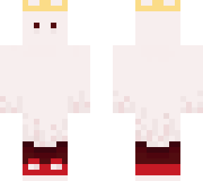 ghost with paper crown and sneakers