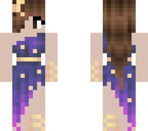 purple wolf girl in a space dress