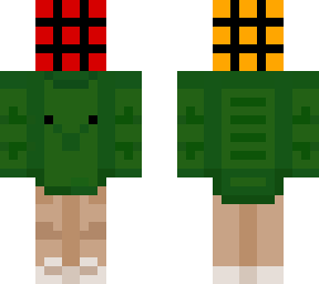 cubiac ( cube with a green sweater)