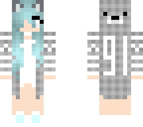 cute blue and gray cat girl