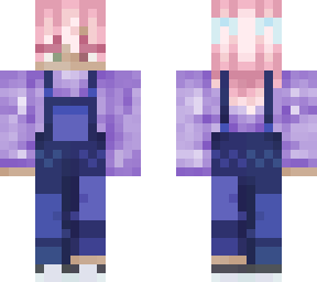 purple with pink hair