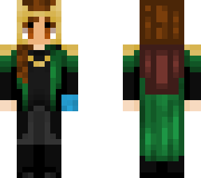 brunette girl with loki costume