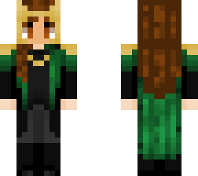 brunette girl with loki costume