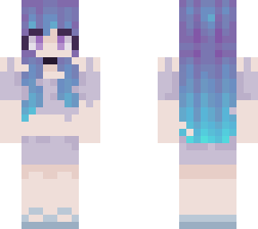 cute swimsuit girl with blue and purple hair
