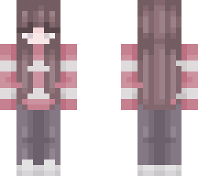pink and white striped girl