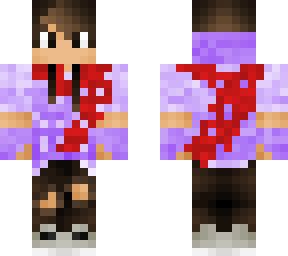 purple skin with red scraf