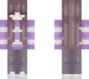purple and white striped girl