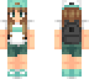 allison gilmore - mint summer, backwards hat with backpack