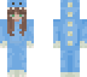 dino girl (blue) long hair