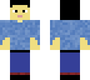 skin mit blauen pullover