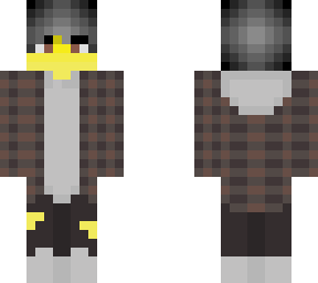 male - dark brown plaid coat - ripped pants