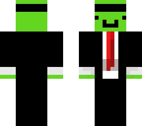 a green frog in a suit