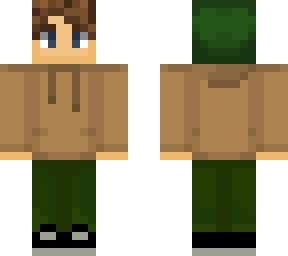 beige hoodie w/ green pants & beanie v2