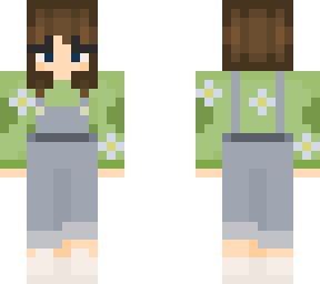 green jumper with overall