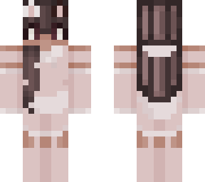 maid girl skin - pink black long hair
