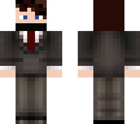brown hair blue eyes in suit and black face mask