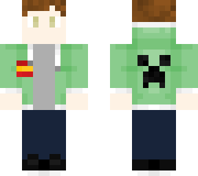 brown boy wearing a green hoodie with spanish flag and creeper