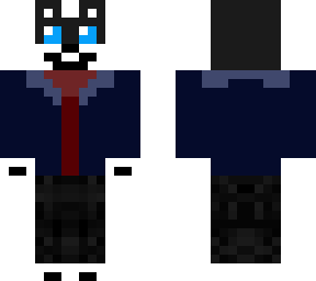 furry in nice red shirt and blue oversuit