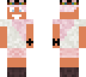 pink shirt white robe person