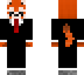 red panda with suit