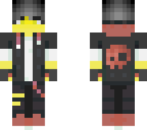 male - skull jacket - gloves - red ish chain - ripped pants