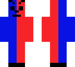 red and blue man with shoes