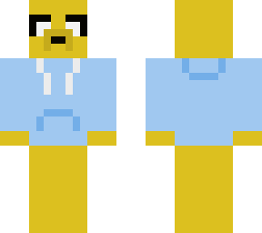 jake the dog with a blue hoodie