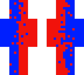 blue and red static