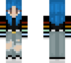 blue hair retro