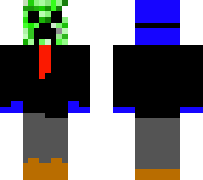 blue guy disguised as creeper