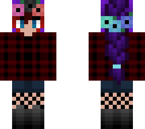 purple french braid w/ flannel