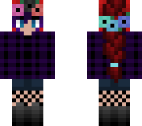 red french braid w/ flannel