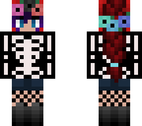 red french braid w/ skeleton hoodie