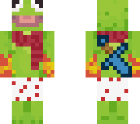 kermit with fire hands diamond sword and a cool red neck cover (repaired)
