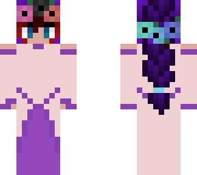 formal dress w/ purple french braid