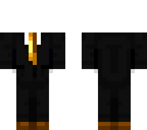 gold tie suit