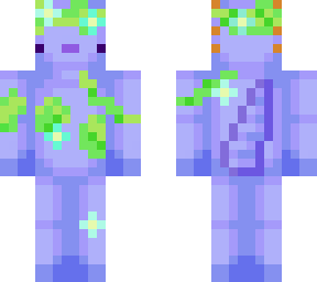 leafy blue axolotl (spring themed)