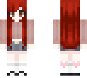 cute skin with long red hair