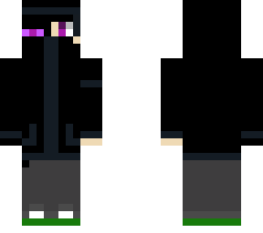 enderman/human (mason) hood up and zipped up