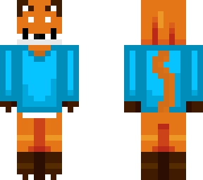 fox whit blue sweater