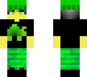 male - turtle - green beanie - green camo - black shoes