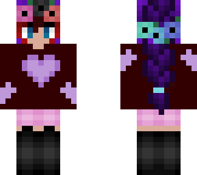 purple french braid w/ heart sweatshirt